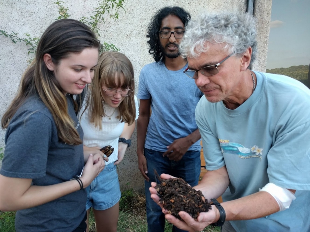 students learning about compost